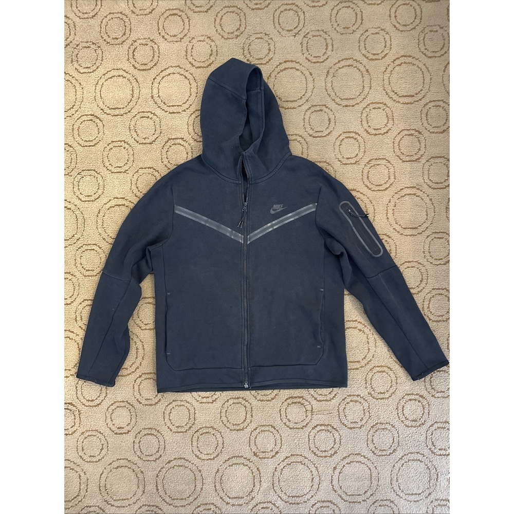 Nike Tech Fleece Hoodie Jacket Men Black Size L Full Zip Sportwear CU4489-010